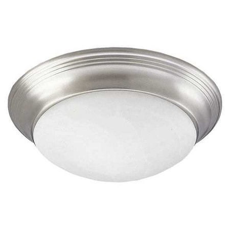 Alabaster Glass 3-Light Flush Mount, 60 W, Brushed Nickel