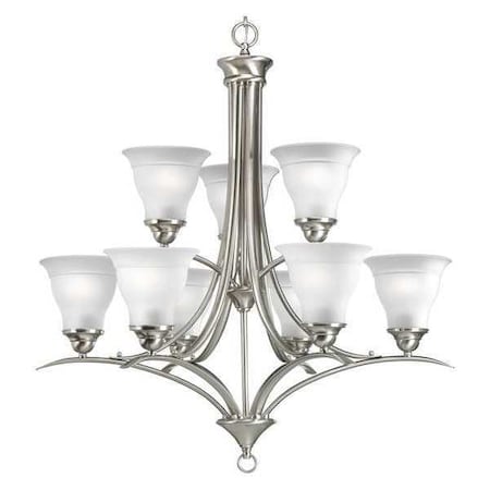 Trinity 9-Light Chandelier, 100 W, Brushed Nickel