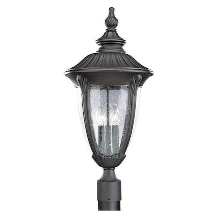 Meridian 3-Light Post Lantern, 60 W, Textured Black