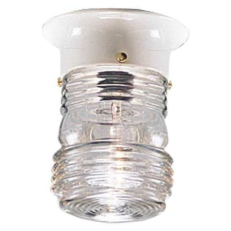 Utility Lantern 1-Light Close-to-Ceiling, 60 W, White