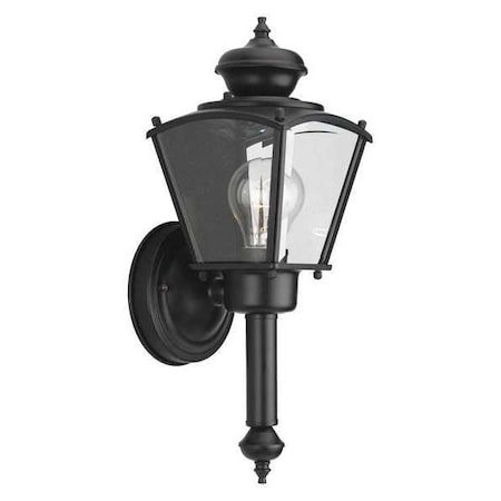 BrassGUARD Lantern 1-Light Wall Lantern, 60 W, Black