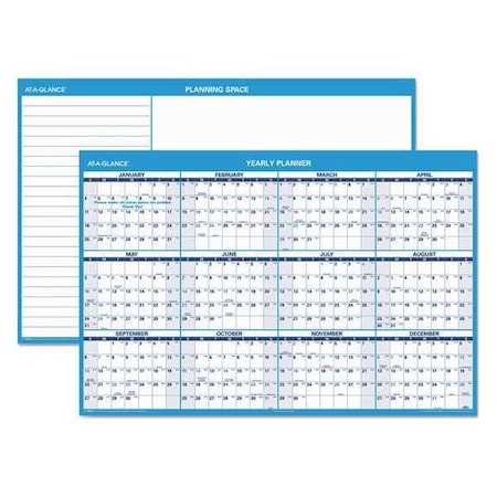 Erasable Yearly Wall Calendar,Blue