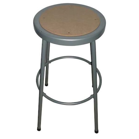 Round Stool, Height Range 24, Hardboard Gray