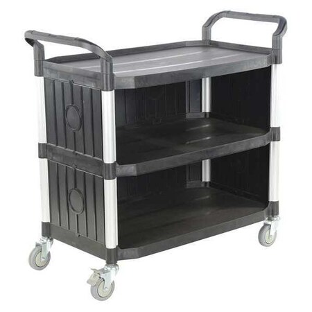 Steel Commercial Cart,43x20,3 Shelf,Panels, 550 Lb