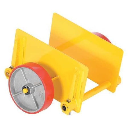 Yellow Adjustable Panel Dolly 1000 Lb Capacity Poly-on-Steel Casters