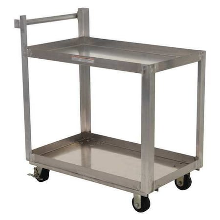 Aluminum Aluminum Service Cart,2 Shelves,28x40, 2 Shelves, 660 Lb