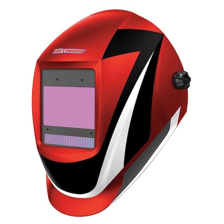 Auto Dark Welding Helmet, Shade 5-8/8-13, Black/Red/White