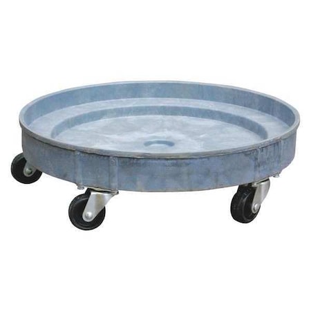 Gray Multi-Level Plastic Drum Dolly 600 Lb Hard Rubber Casters