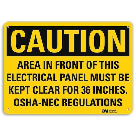 Plastic Caution Sign,4 Holes,14x10, U1-1073-NP_14X10