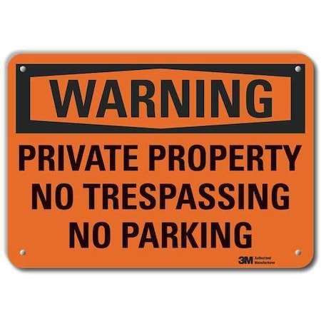 Warning Sign, 10 In H, 14 In W, Plastic, Horizontal Rectangle, English, U6-1205-NP_14X10