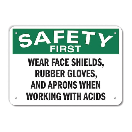 Safety First Sign,14W,10 H,0.040 Thick, U7-1271-NA_14x10