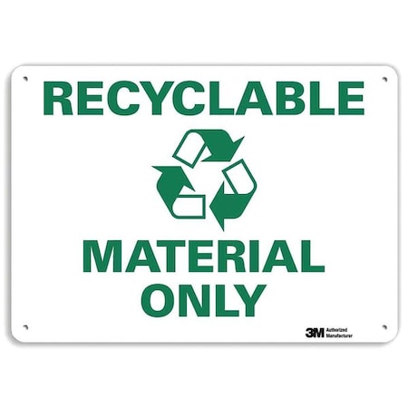 Recycling Sign,14 W,10 H,0.040 Thick, U1-1062-NA_14x10