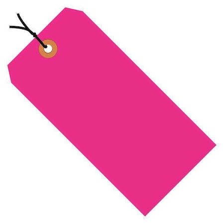 Shipping Tags, Pre-Strung, 13 Pt., 2 3/4 X 1 3/8, Fluorescent Pink, 1000/Case