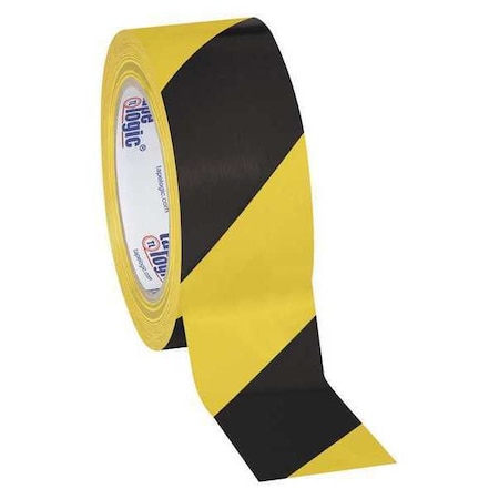 Tape Logic® Striped Vinyl Tape, 7.0 Mil, 2 X 36 Yds., Black/Yellow, 3/Case