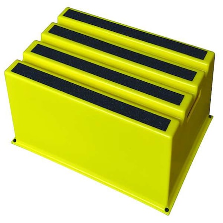 1 Step, Plastic Step Stand, 500 Lb. Load Capacity, Yellow