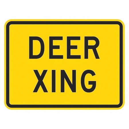 Deer Xing Traffic Sign, 12 In H, 18 In W, Aluminum, Horizontal Rectangle, English, T1-1565-EG_18x12