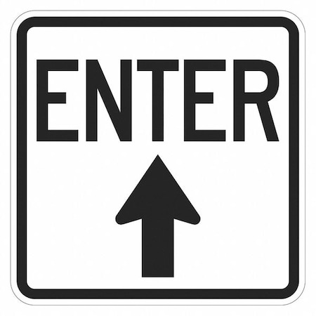 Enter Sign For Parking Lots, 18 In H, 18 In W, Aluminum, Square, English, T1-1889-DG_18x18
