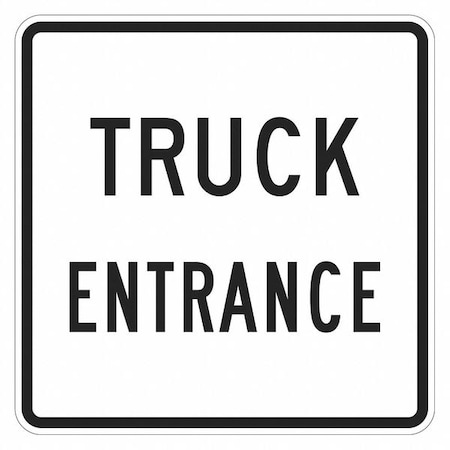 Truck Entrance Sign For Parking Lots, 18 In H, 18 In W, Aluminum, Square, English, T1-1935-HI_18x18