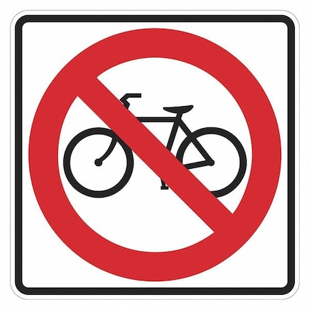 No Bicycles Traffic Sign, 18 In H, 18 In W, Aluminum, Square, English, T1-1235-EG_18x18