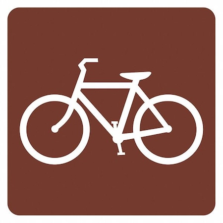 Bicycle Traffic Sign, 18 In H, 18 In W, Aluminum, Square, No Text, T1-1236-EG_18x18