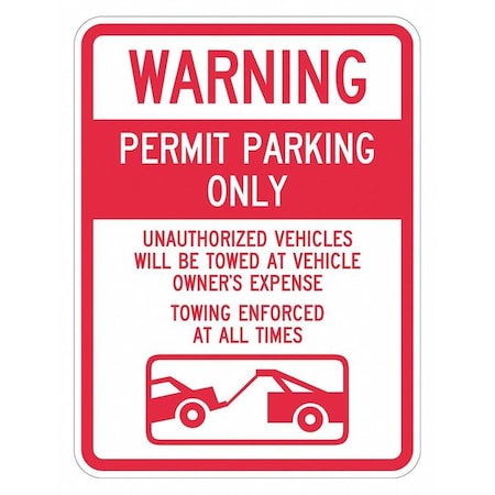 Permit Parking Sign,24 X 18, T1-1065-DG_18x24