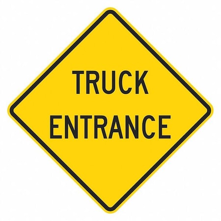Truck Entrance Traffic Sign, 24 In H, 24 In W, Aluminum, Diamond, English, T1-1936-EG_24x24