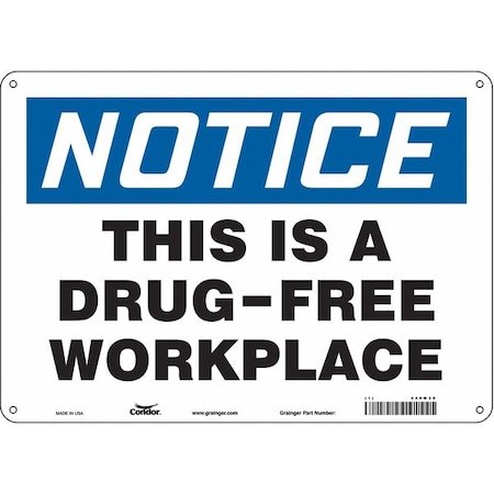 Safety Sign, 10 In Height, 14 In Width, Polyethylene, Horizontal Rectangle, English, 449M20