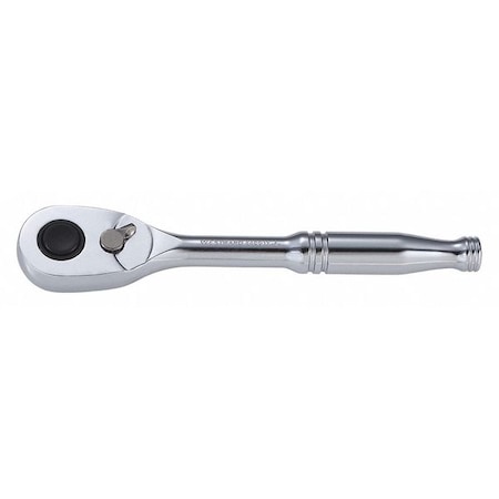 Hand Ratchet, 1/4 In Drive, Pear Head Style, Reversing, 5 1/8 In L, Chrome