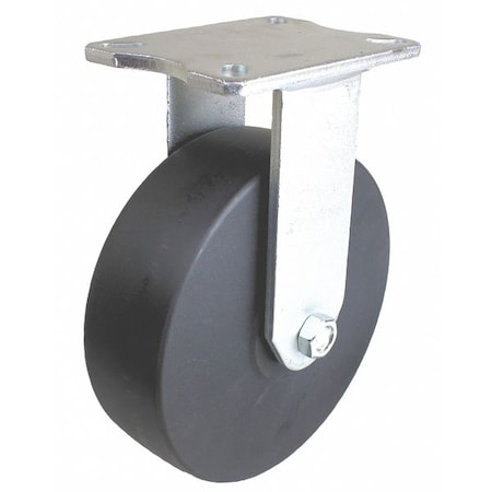 Plate Caster,9500 Lb. Load,Black Wheel