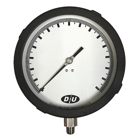 Pressure Gauge, 0 To 30 Psi, 1/4 In MNPT, Black