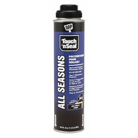 Multipurpose/Construction Spray Foam Sealant, 24 Oz, Aerosol Can, Beige, 1 Component