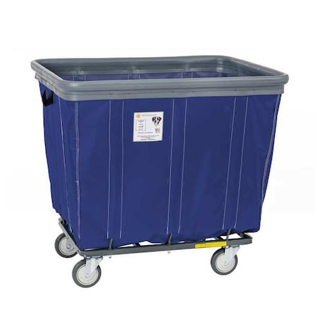 Vinyl Basket Truck With Air Cushion Bumper And Steel Base, 12 Bushel, Navy