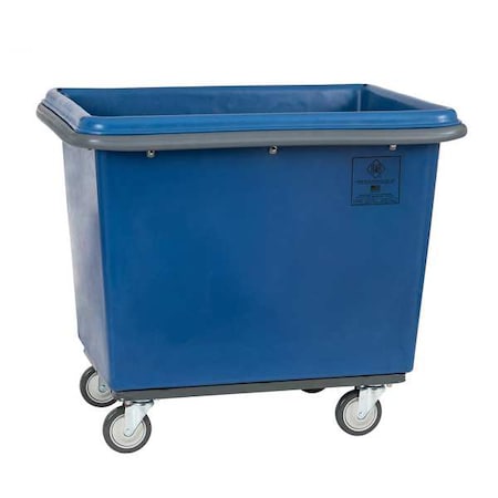 Poly Cube Truck With Air Cushion Bumper And Steel Base, 8 Bushel, Blue