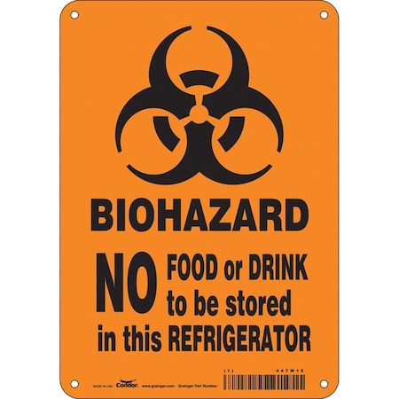 Safety Sign, 10 In Height, 7 In Width, Polyethylene, Horizontal Rectangle, English, 447W15
