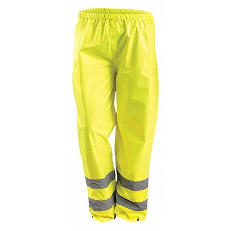 Rain Pants,Yellow,5XL,Fits Waist 60 To 62