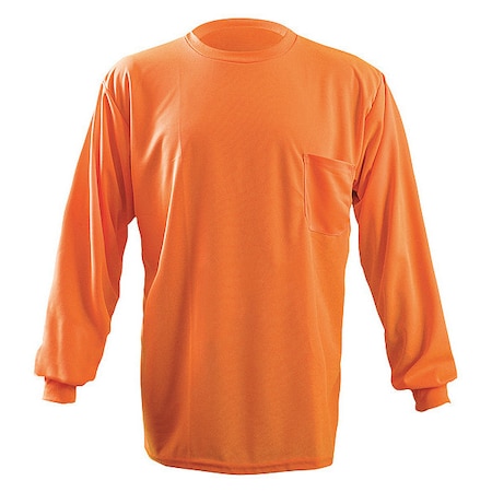 Long Sleeve T-Shirt,L,Orange,Polyester