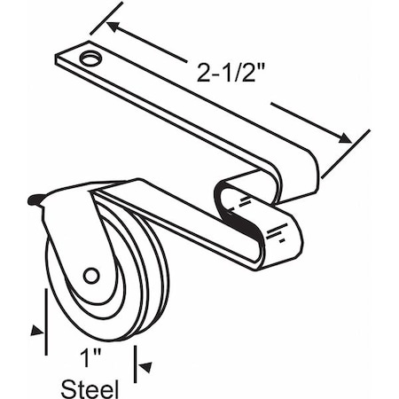 Roller Assembly,2-23/32 L X 23/64 W