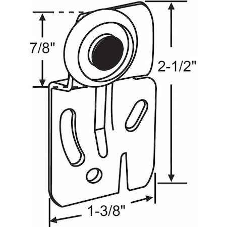 Door Rear Hanger,Nylon/Steel,2-1/2L