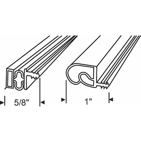 Door Weather Strip,6.8 Ft. X 1-1/4 W