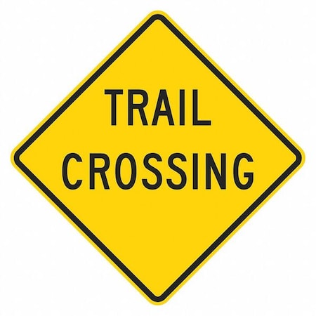 Trail Crossing Traffic Sign, 12 In H, 12 In W, Aluminum, Diamond, English, T1-1616-DG_12x12