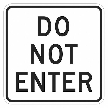 Do Not Enter & Wrong Way Traffic Sign, 12 In H, 12 In W, Aluminum, Square, English, T1-1872-DG_12x12