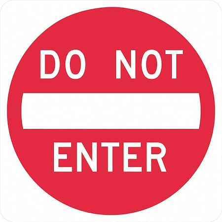Do Not Enter Traffic Sign, 12 In H, 12 In W, Aluminum, Square, English, T1-1105-DG_12x12