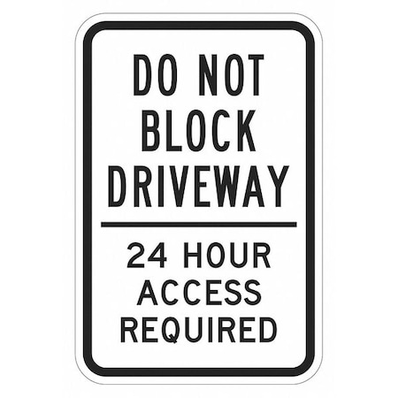 Driveway No Parking Sign,18 X 12, T1-1646-EG_12x18