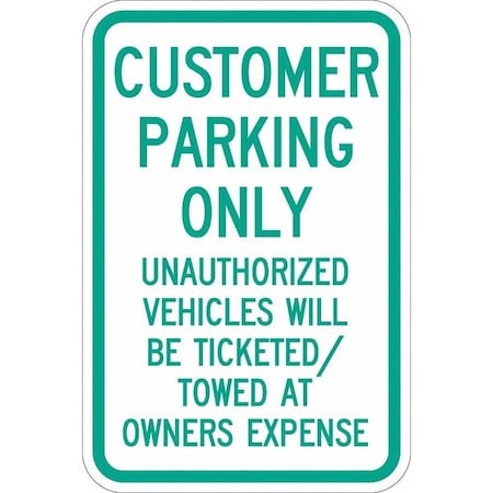 Customer Parking Sign,18 X 12, T1-1035-EG_12x18