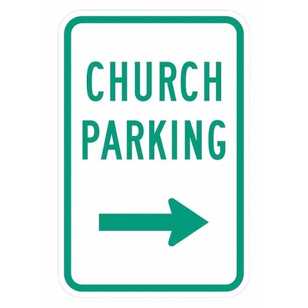 Church Parking Sign,18 X 12, T1-1482-HI_12x18