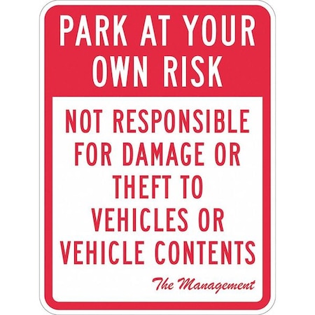 Parking Lot Damage Advisory Sign,18x12, T1-1066-HI_12x18