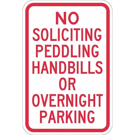 No Overnight Parking Sign,18 X 12, T1-1210-DG_12x18