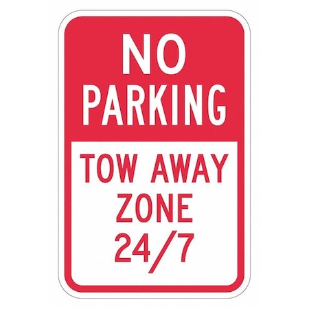 Tow Zone No Parking Sign,18 X 12, T1-3055-DG_12x18