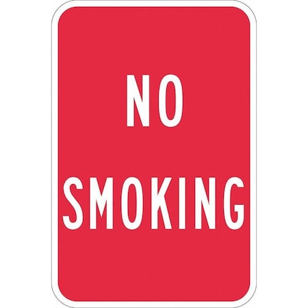 No Smoking Sign, 18 In H, 12 In W, Aluminum, Rectangle, English, T1-1212-HI_12x18