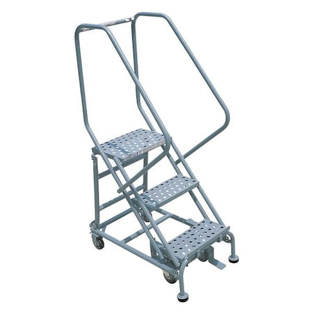 60 In H Steel Rolling Ladder, 3 Steps